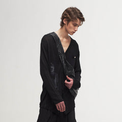 ILNya Nieternite Nifutur Ghostly Graphic Sheer Oversized Cardigan