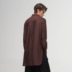 ILNya Nieternite Nifutur Arc Spliced Draped Long Shirt Burgundy