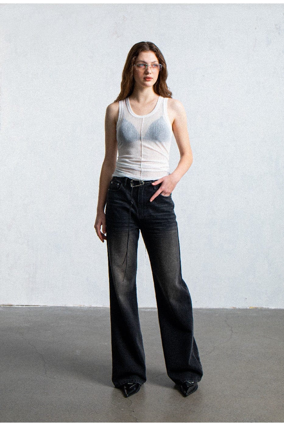 LEONSENSE Fog Tank Top White