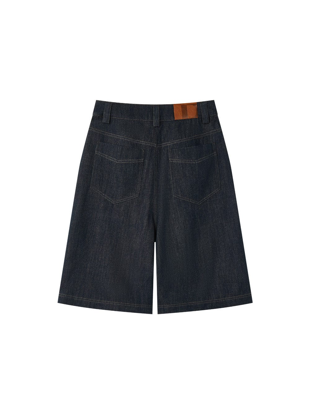 OPICLOTH Washed Asymmetric Fly Pleated Denim Shorts