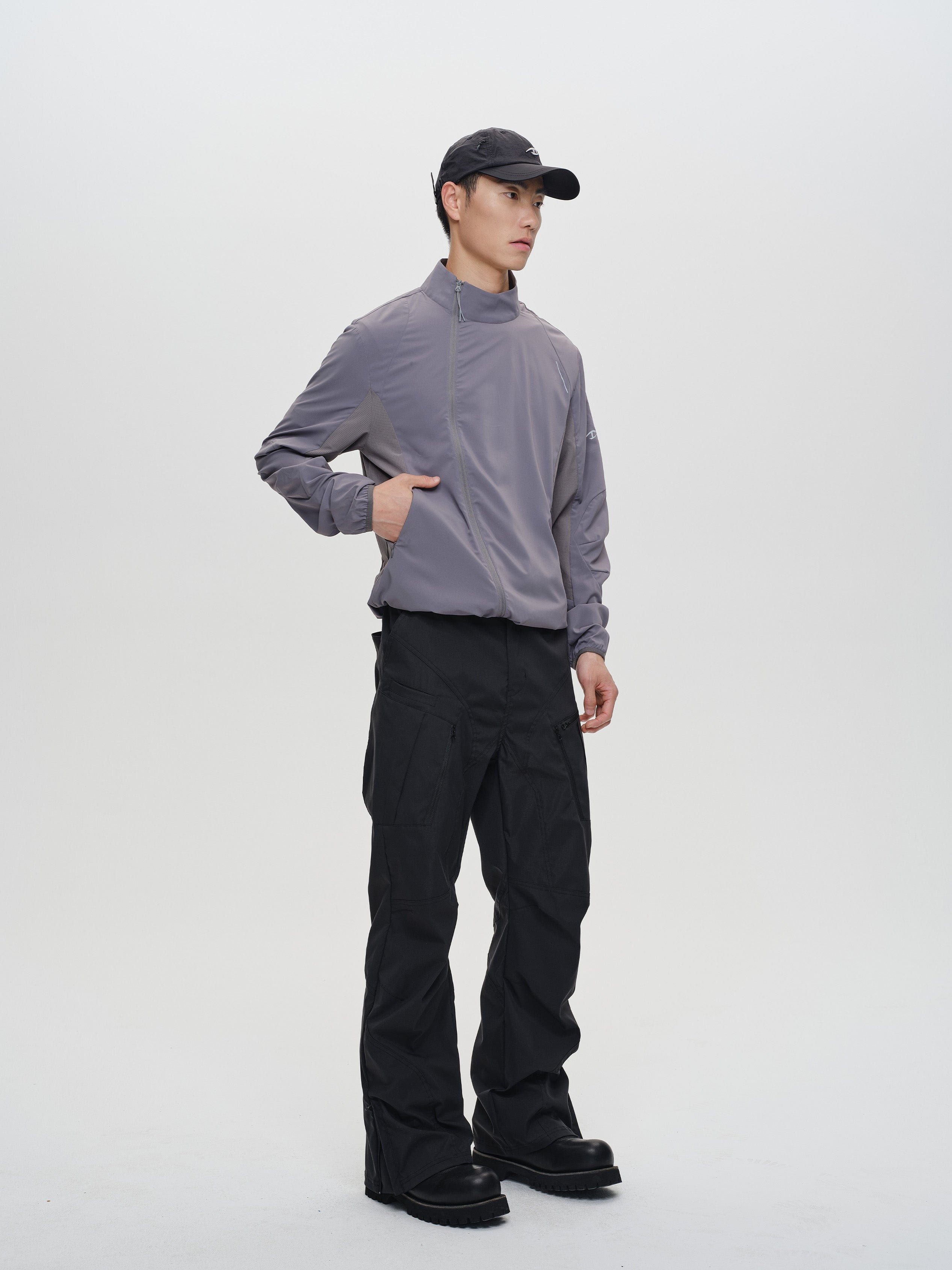 CATSSTAC Tech Paneled Zipper Pockets Elastic Waist Pants