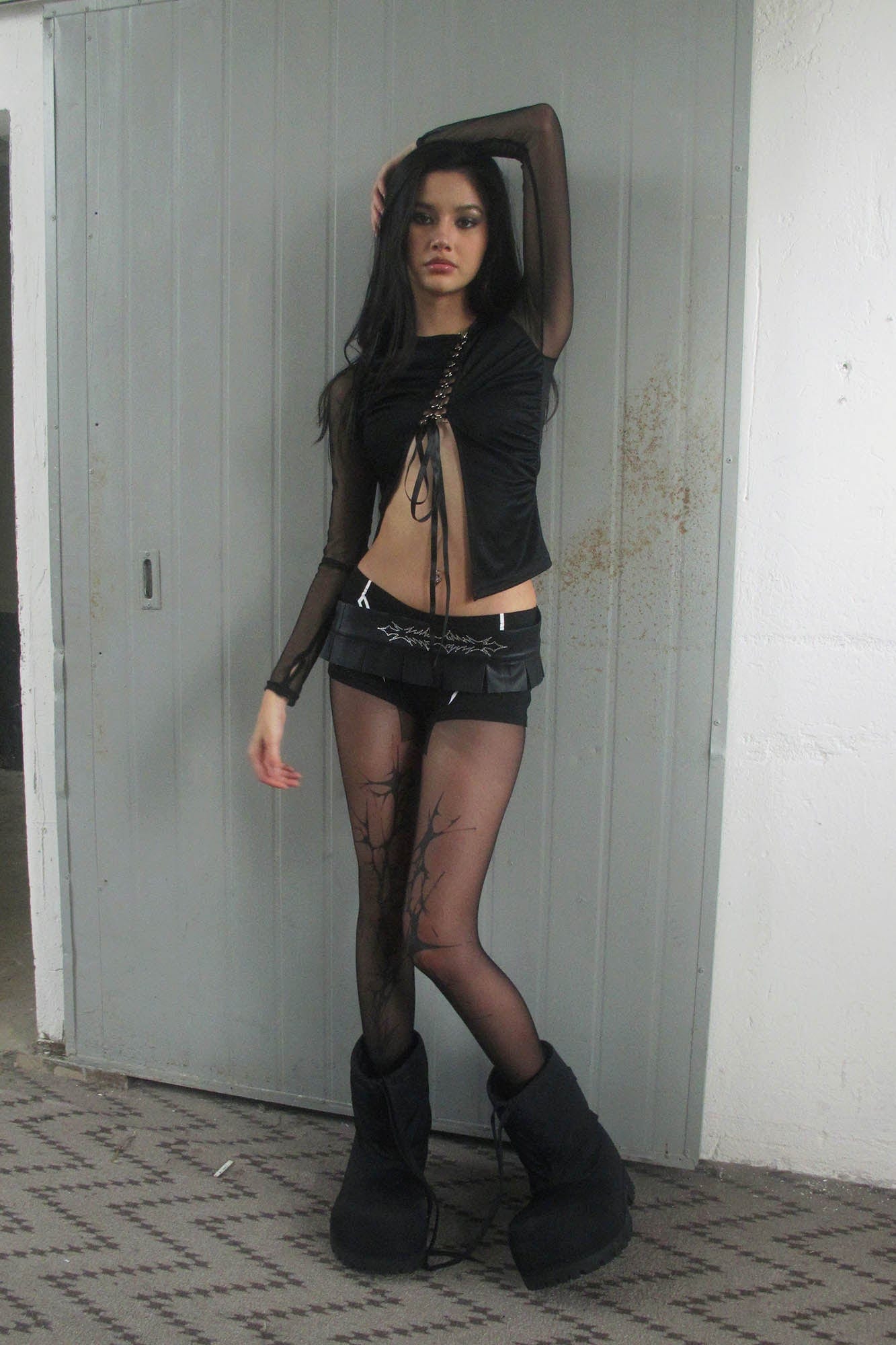 DND4DES×Faychui Diamond Pleated Lace-Up Belt