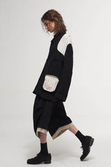 ILNya Nieternite Nifutur Jacquard Layered Raw Edge Balloon Shorts