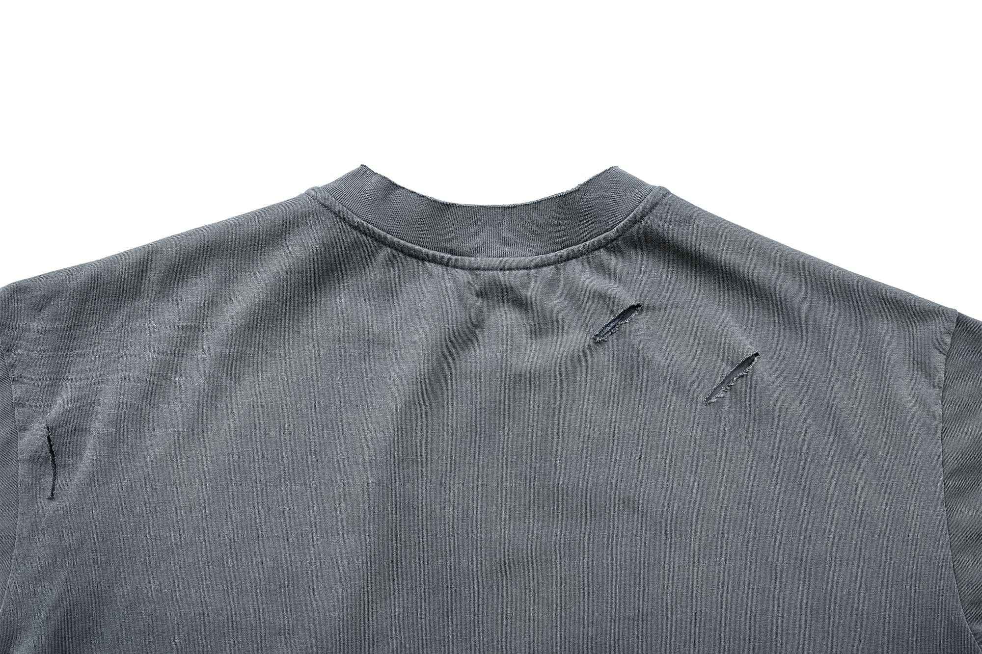 UNDERWATER Washed Ripped Gradient T-Shirt Blue