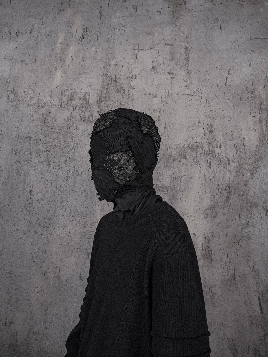 UNDERWATER Distressed Deconstructed Light Sweatshirt Black