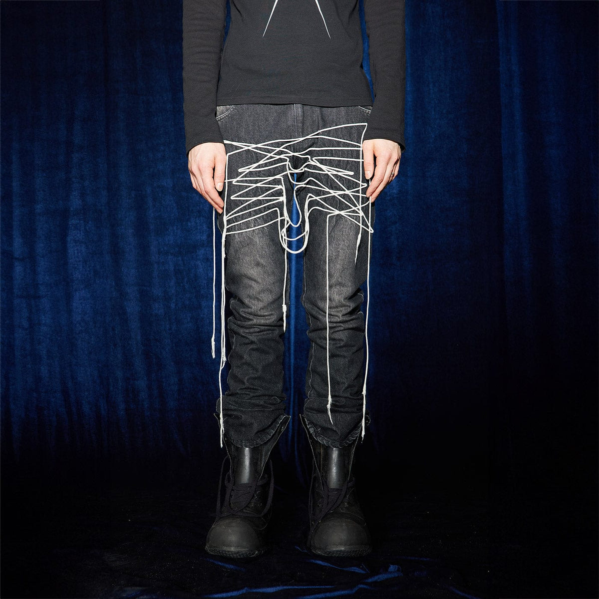 DND4DES Shoelace Washed Jeans