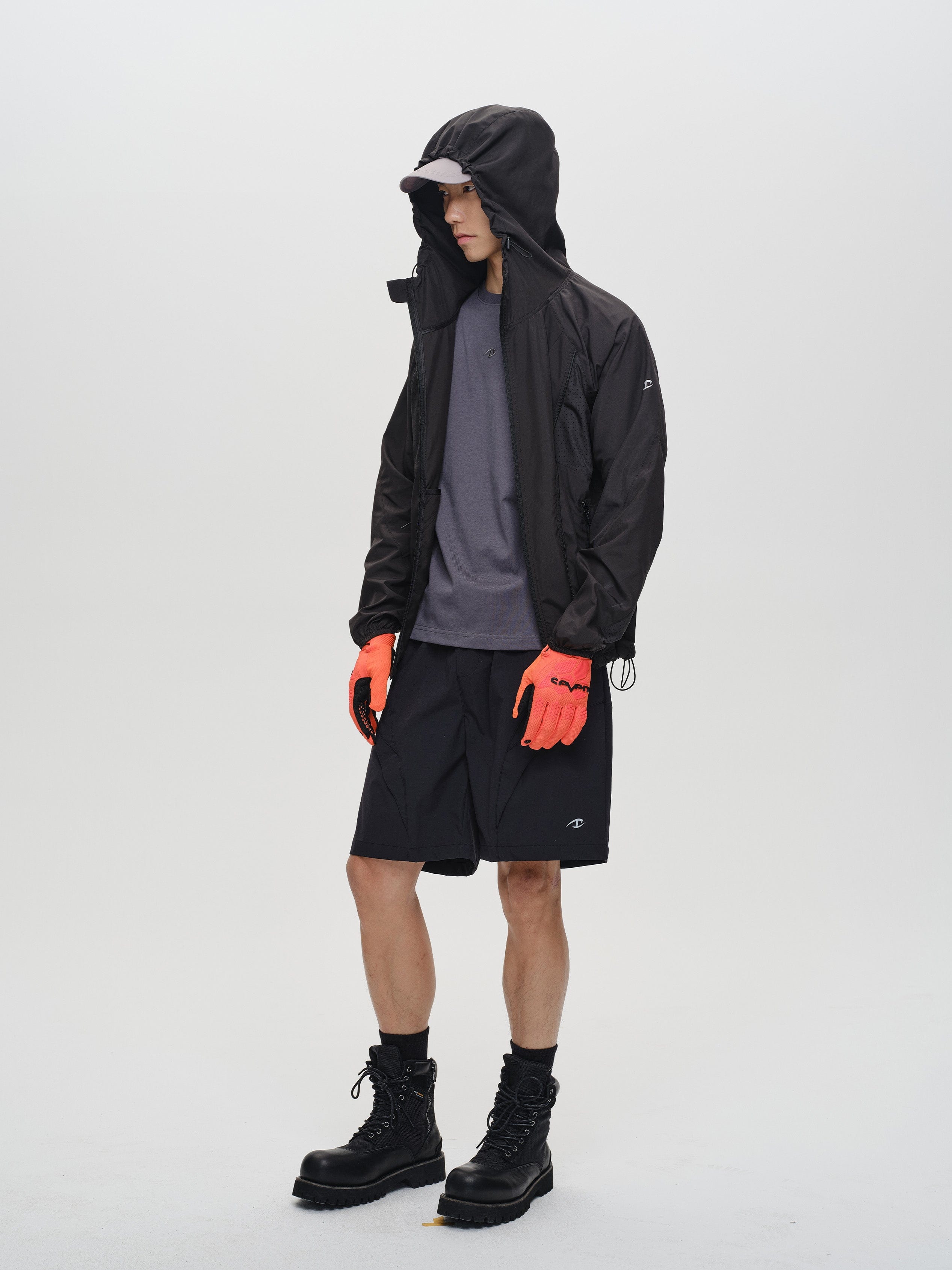 CATSSTAC Spliced Laser-Perforated Waterproof UV Production Hooded Jacket