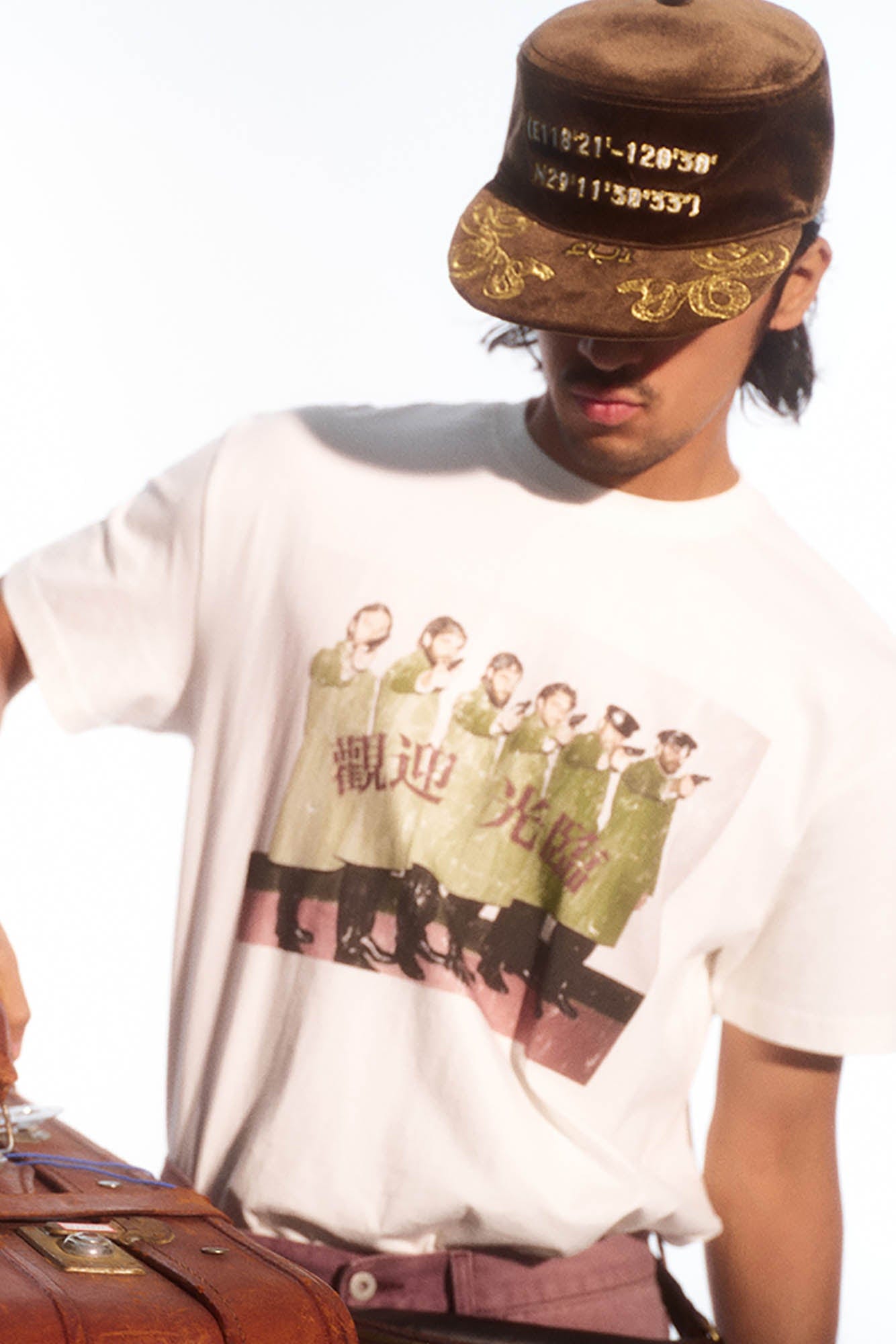 TRECLUB Snake Embroidered Coordinates Velvet Cap