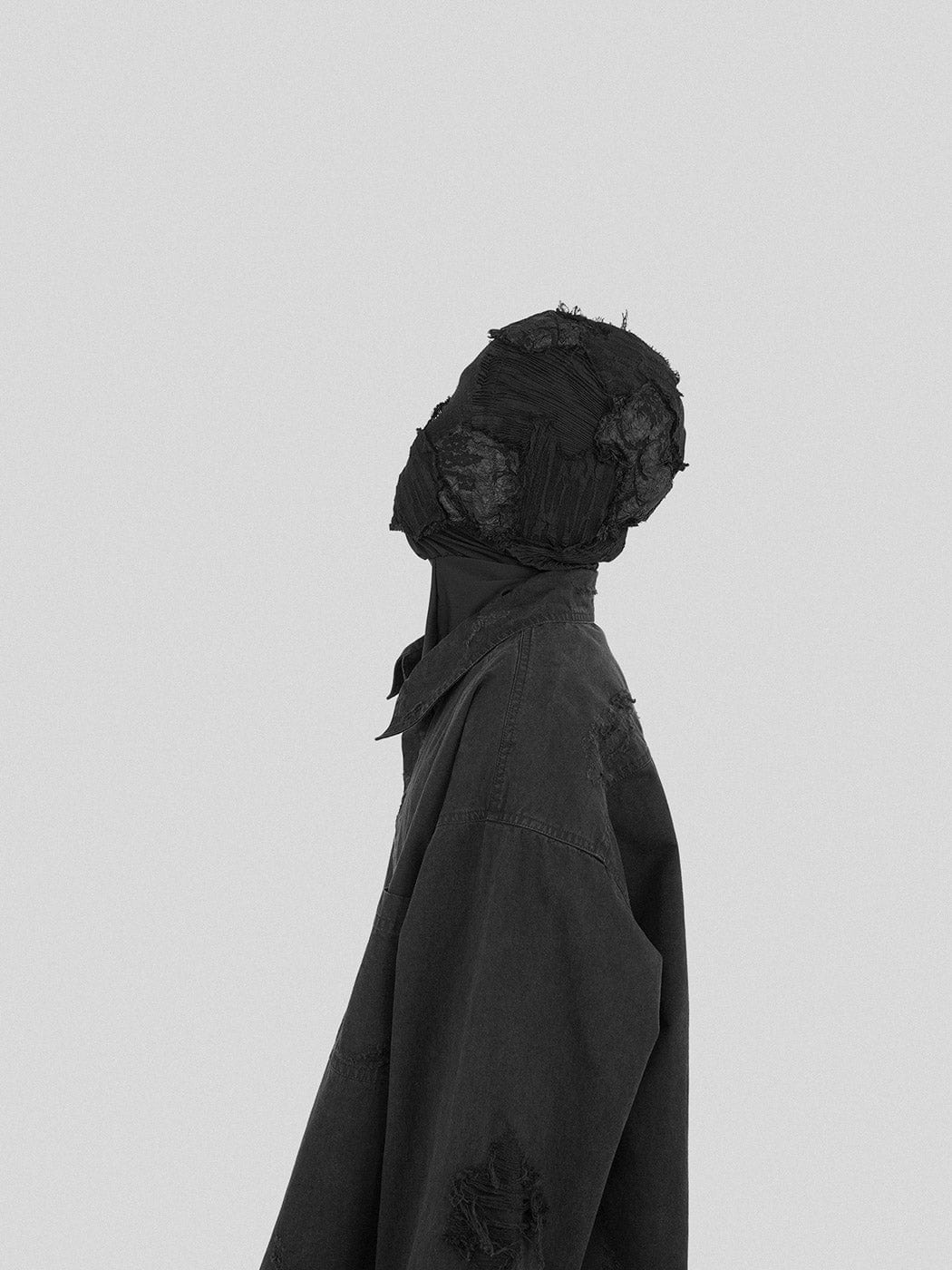 UNDERWATER Ripped Overshirt Black