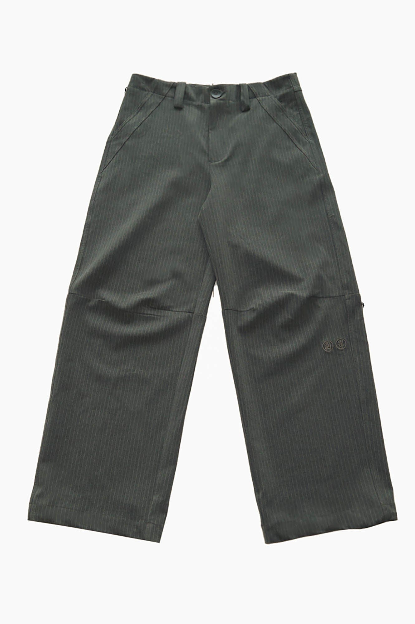 TRECLUB Retro Striped Straight-Leg Trousers