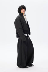 WHISTLEHUNTER Essential Stand Collar Cropped Puffer Jacket