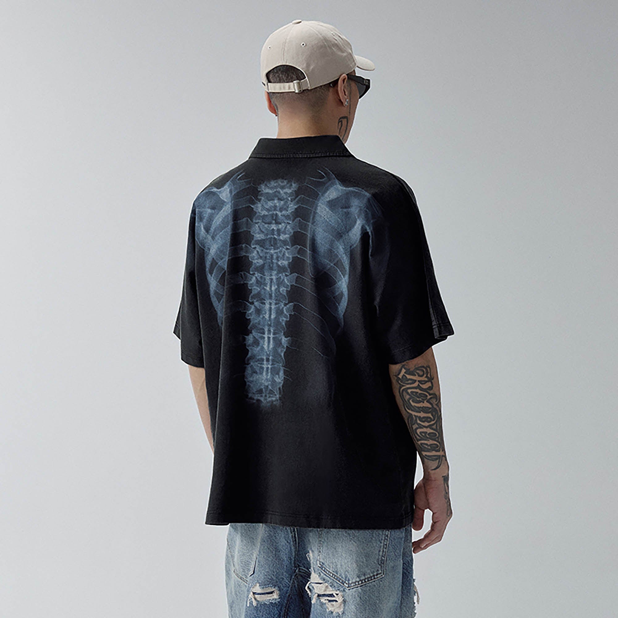 F2CE Distressed X-Ray Polo T-Shirt