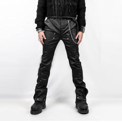INSIDE OUT Rivet Patchwork Zippered Pants