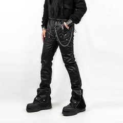 INSIDE OUT Rivet Patchwork Zippered Pants