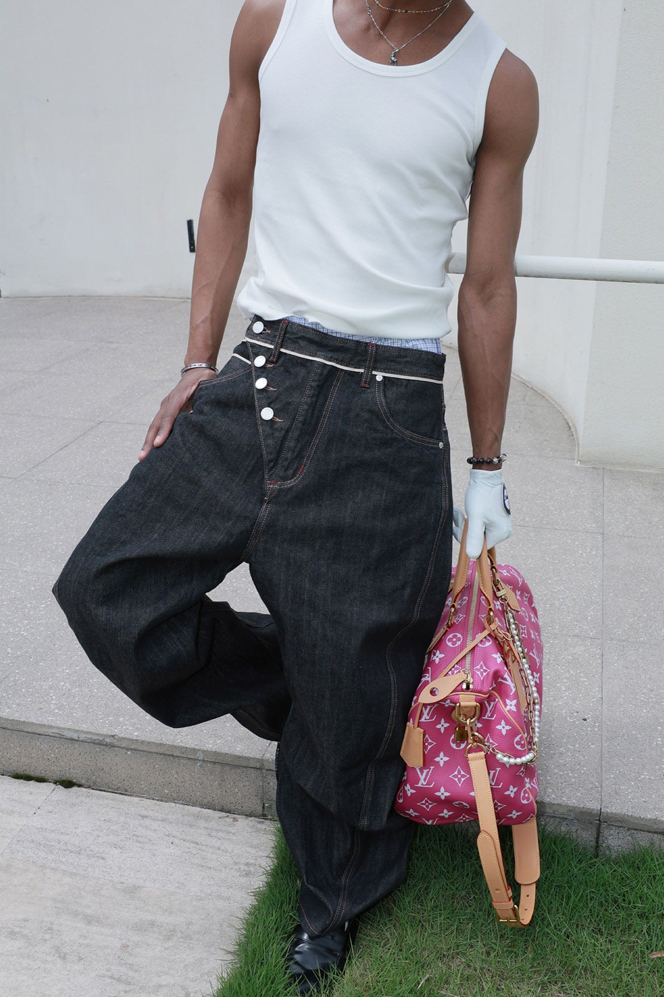 STEEPC Asymmetric Fly Selvedge Curved Raw Jeans