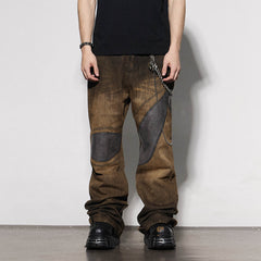 DND4DES Asymmetrical Deconstructed Faded Flared Jeans
