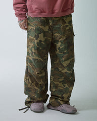 F2CE Wide-Leg Draw-String Camo Cargo Pants