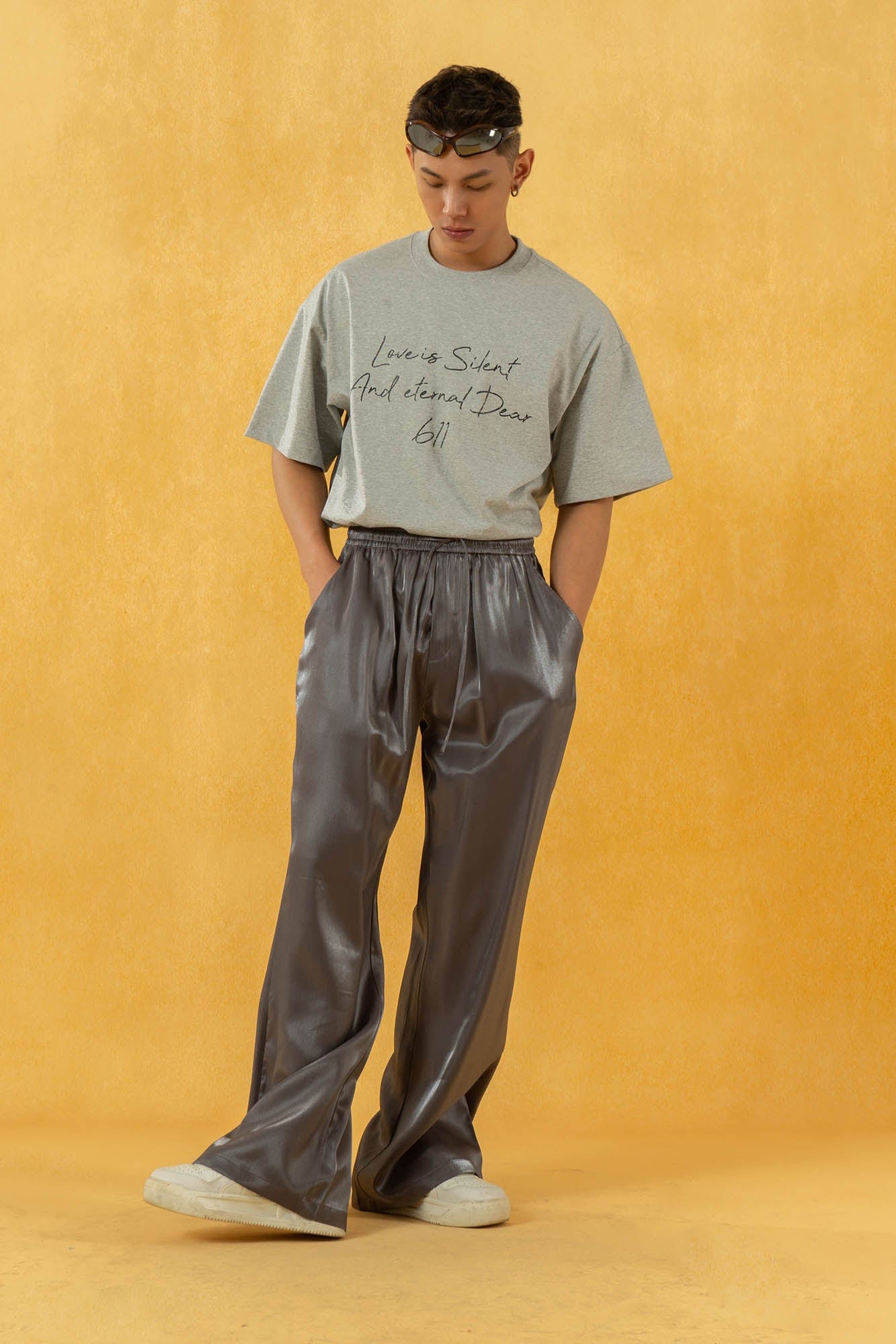 CLP The Liquid Silver Wide-Leg Pants