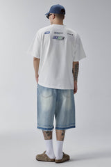 F2CE Washed Raw-Hem Denim Shorts