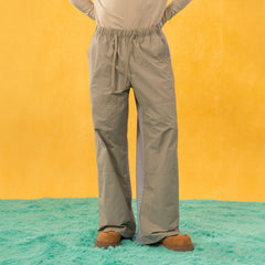 CLP Contrast Panel Drawstring Straight-Leg Pants
