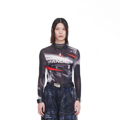 FACEONLAB Mandela Full Print Slim-Fit L/S T-Shirt