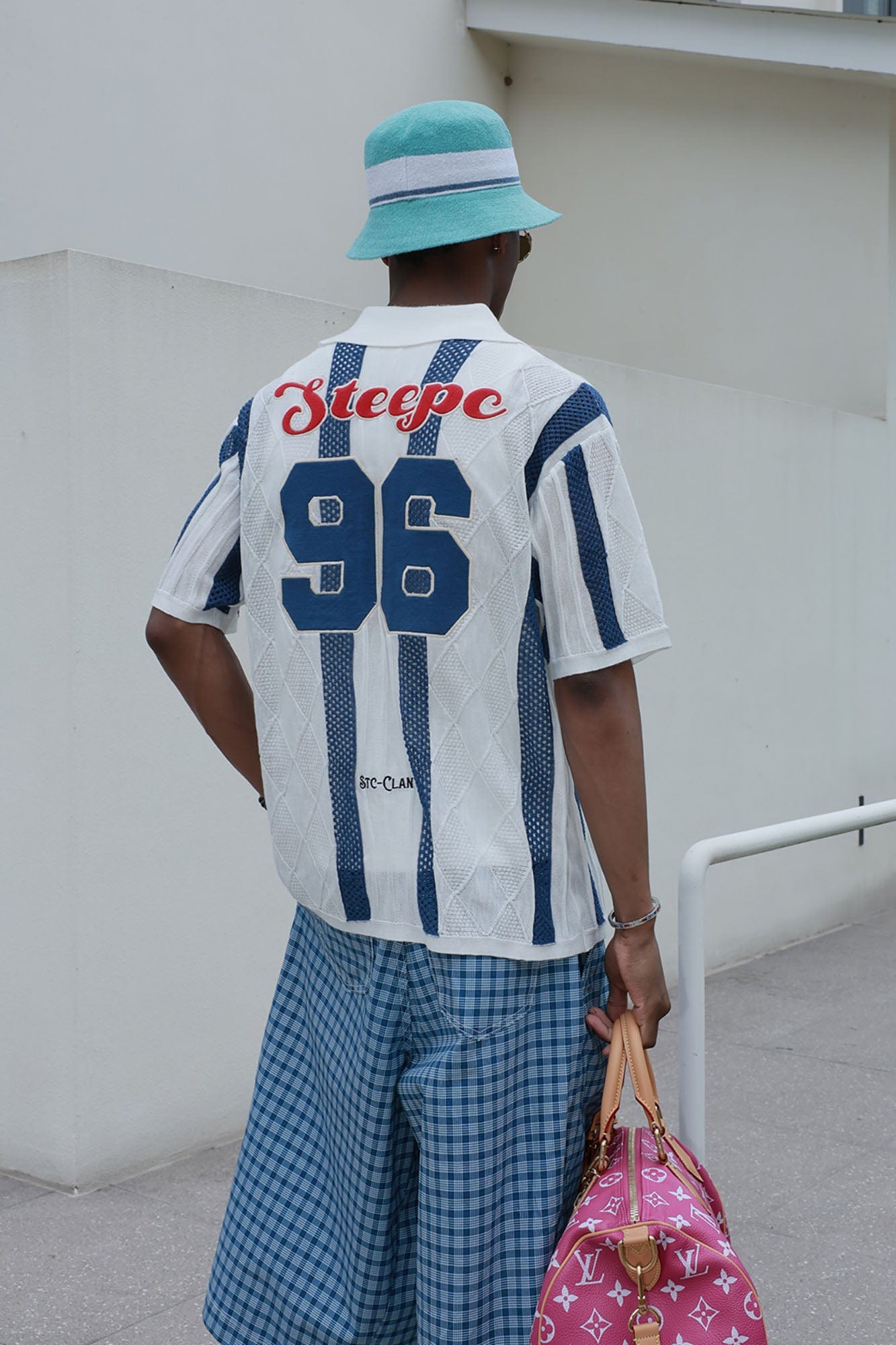STEEPC No.96 Patchwork Striped Knit Half Shirt
