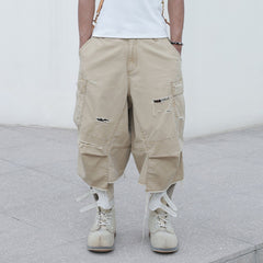 STEEPC Ripped Multi-Pocket Spliced Shorts