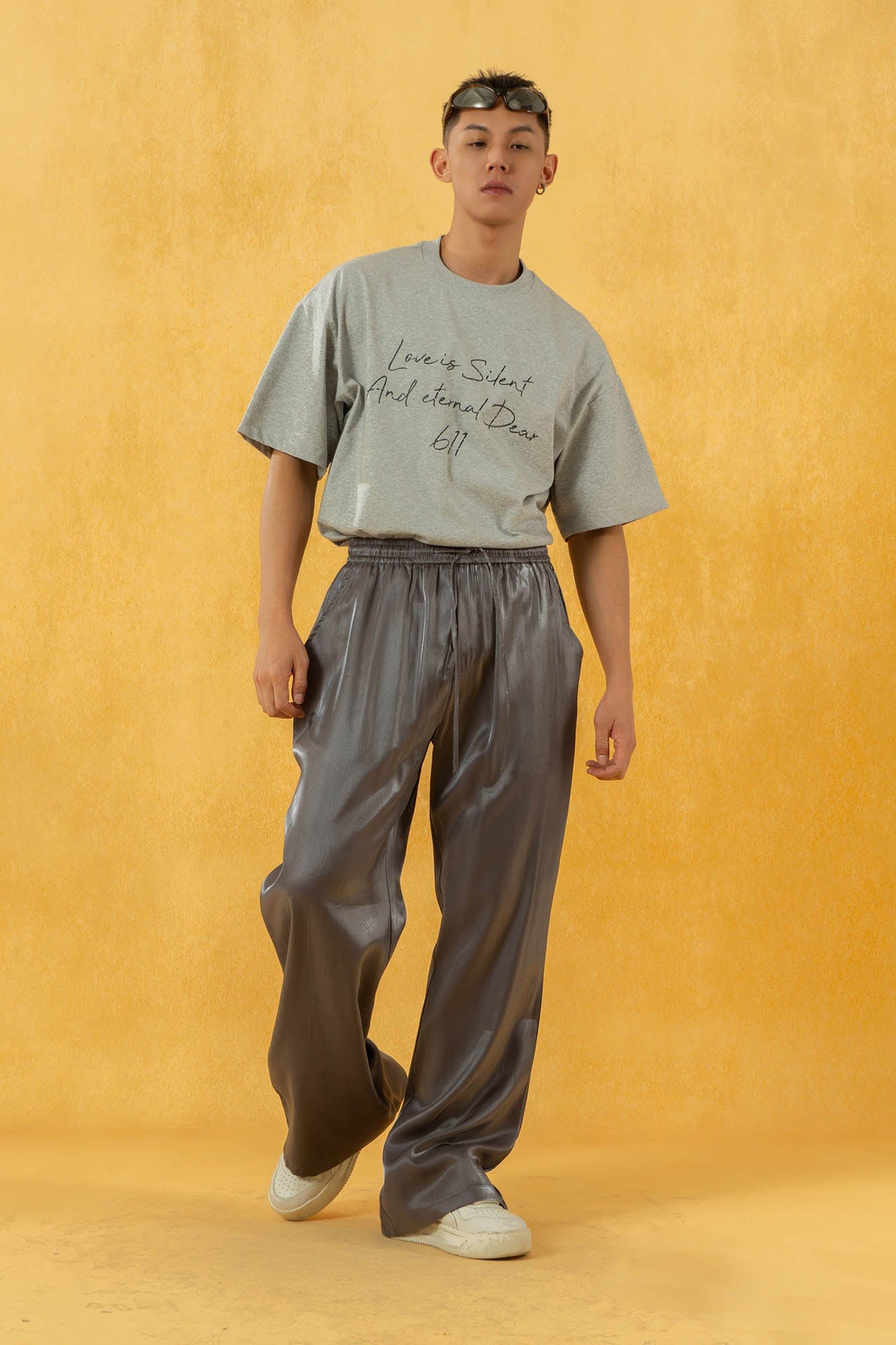 CLP The Liquid Silver Wide-Leg Pants