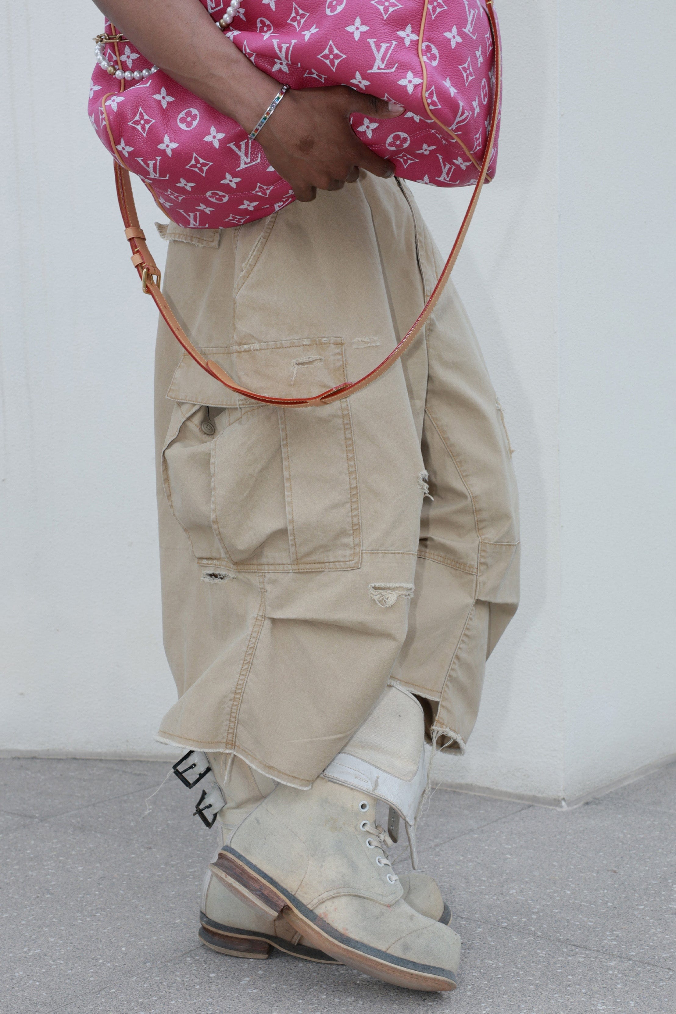 STEEPC Ripped Multi-Pocket Spliced Shorts