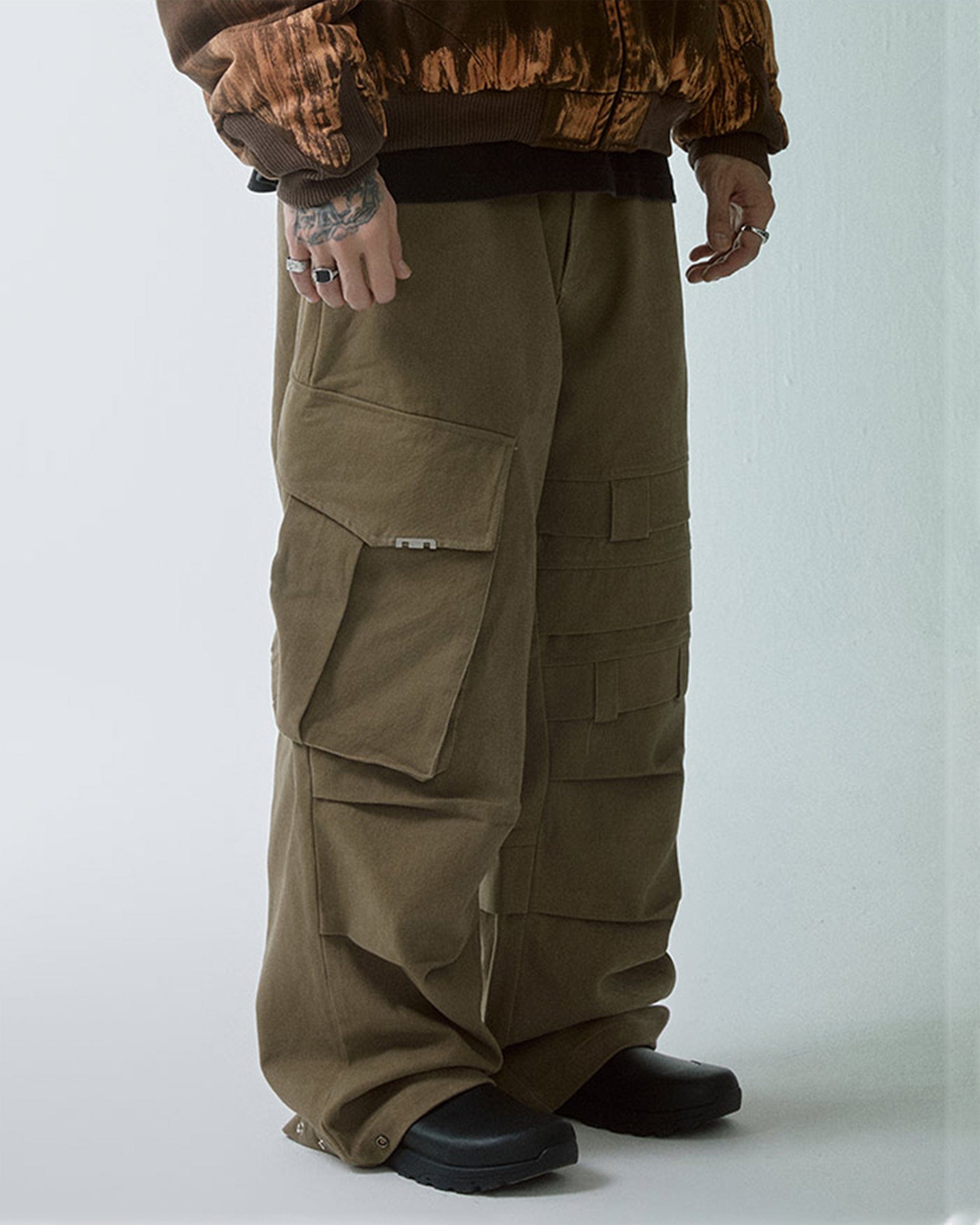 F2CE Asymmetrical Crinkled Cargo Pants