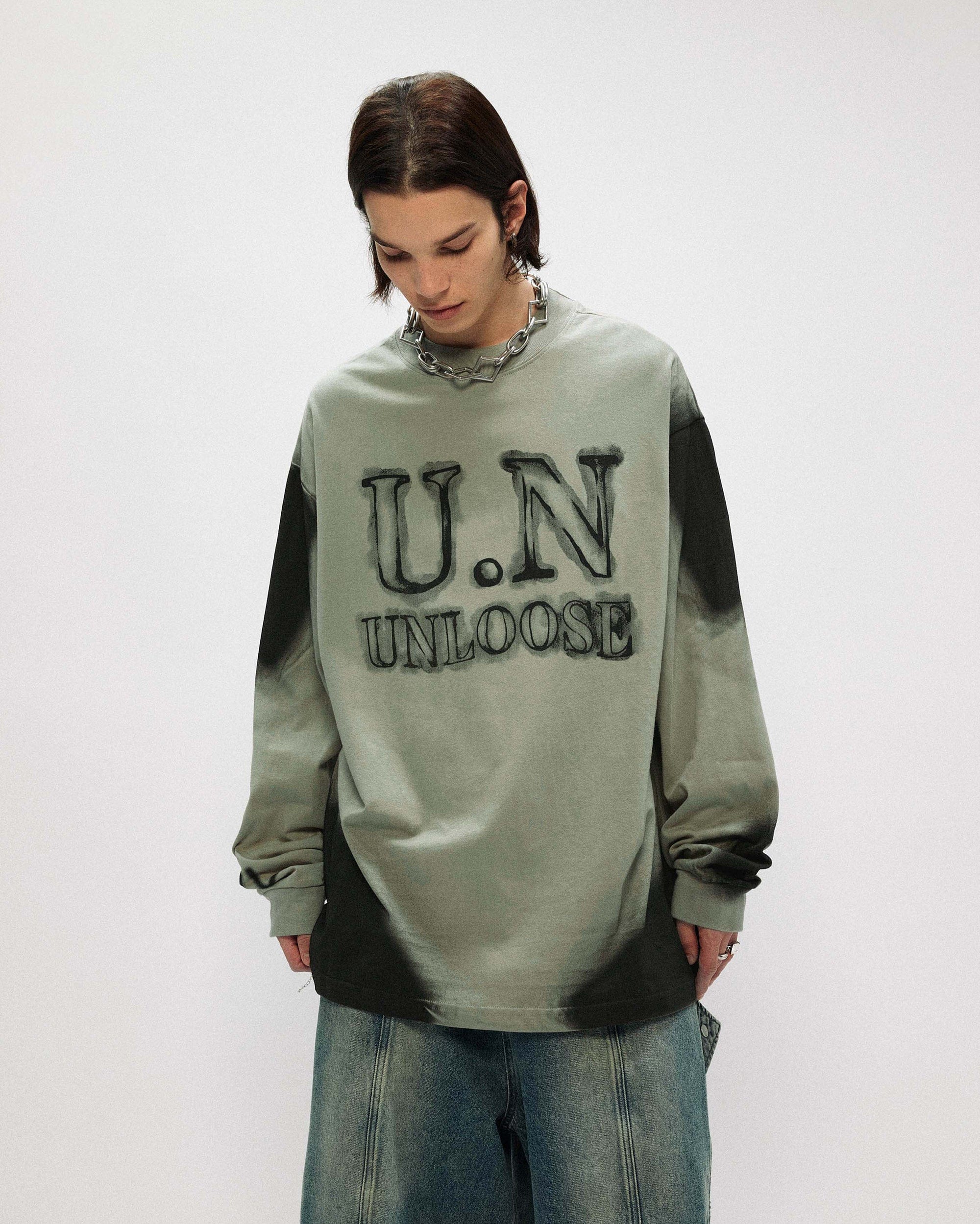 OVDY Unloose Ink Gradient Long-Sleeve Tee