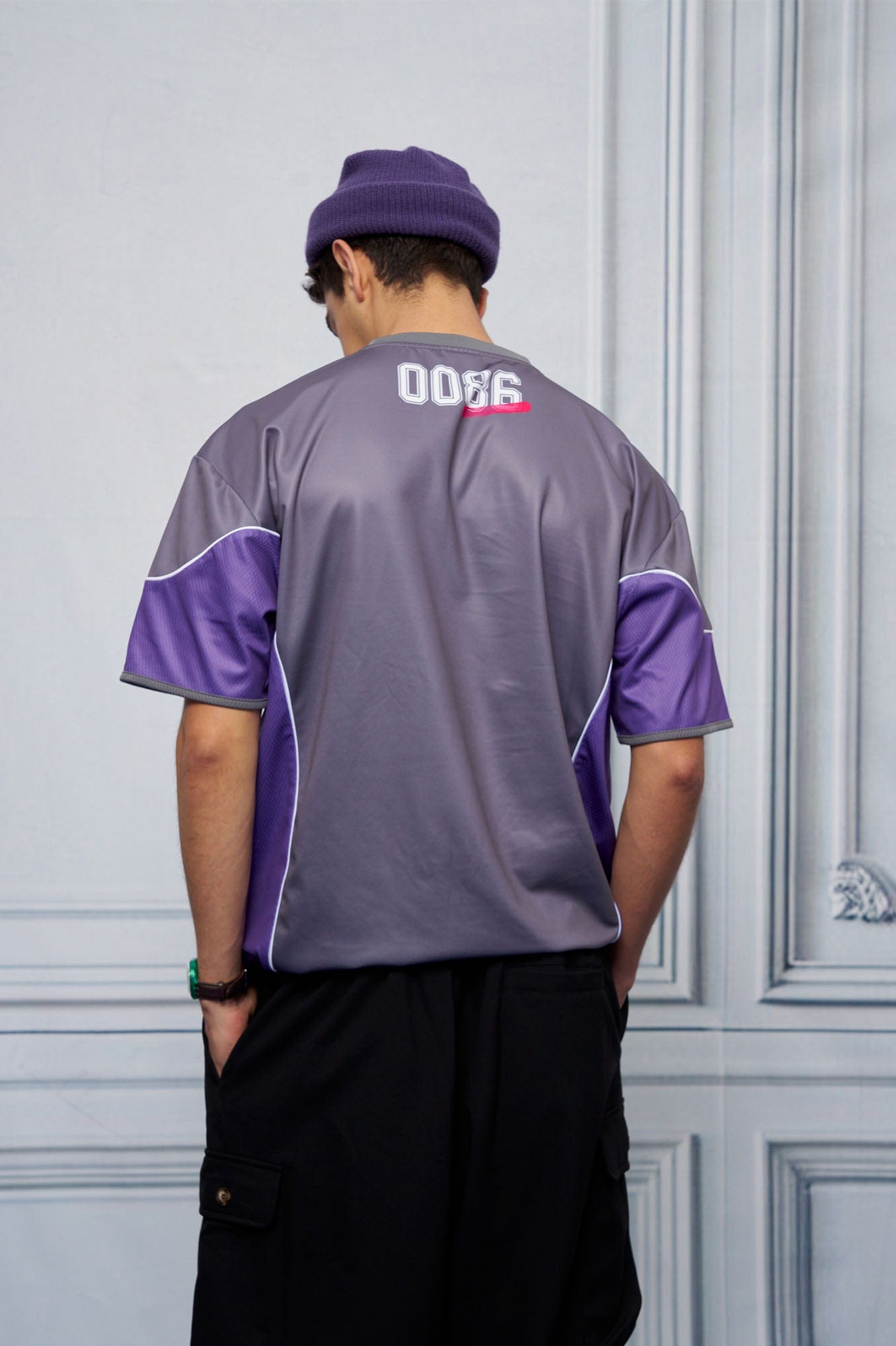 UNLIMITED MOTE x glucose by RMK Contrast Spliced Drawstring Hem Jersey