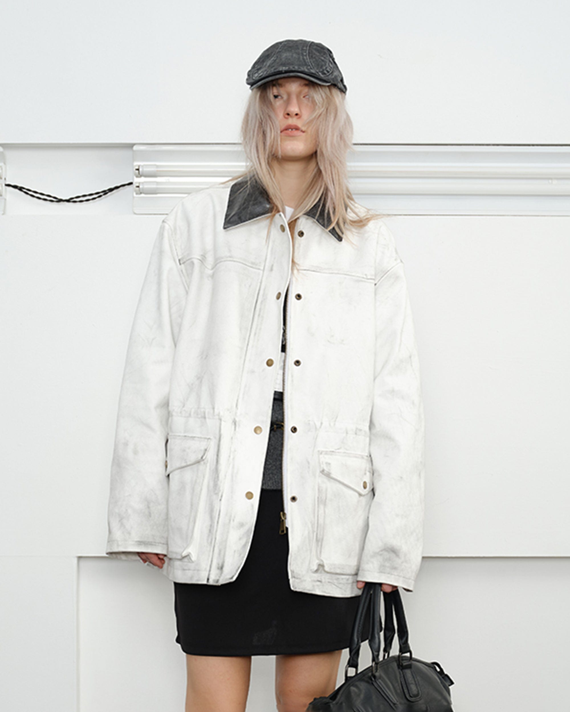 KREATE Aged Canvas Spliced Big-Pocket Jacket