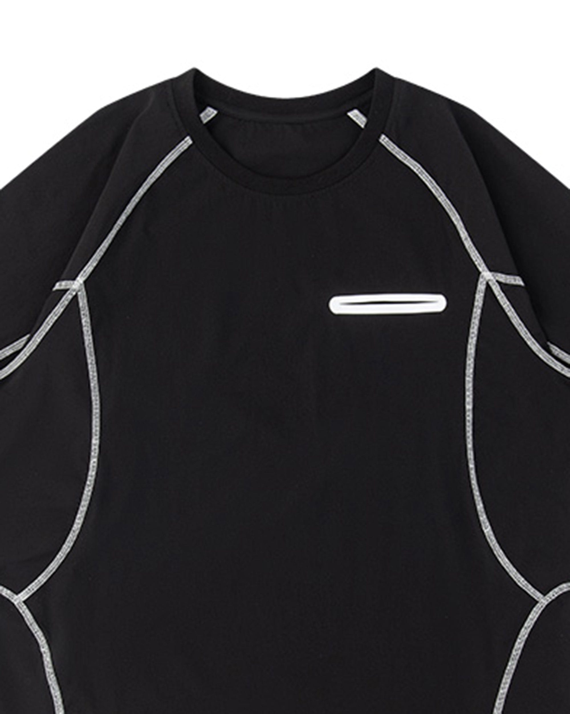 ENSHADOWER Modern Contour Stitches Pocket T-Shirt
