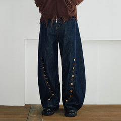 KREATE Button-Trim Flared Jeans