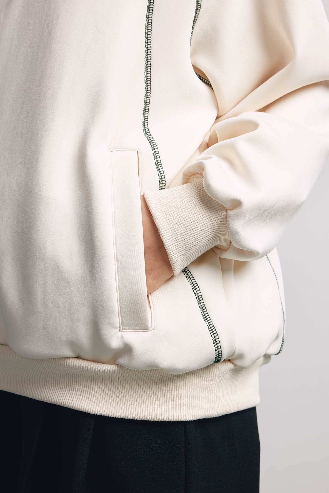 BANANA CLUB Stitch Half-Zip Pullover Sweatshirt
