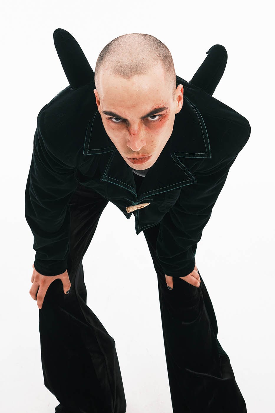 EMBRYO Devil Horned Velvet Cropped Jacket