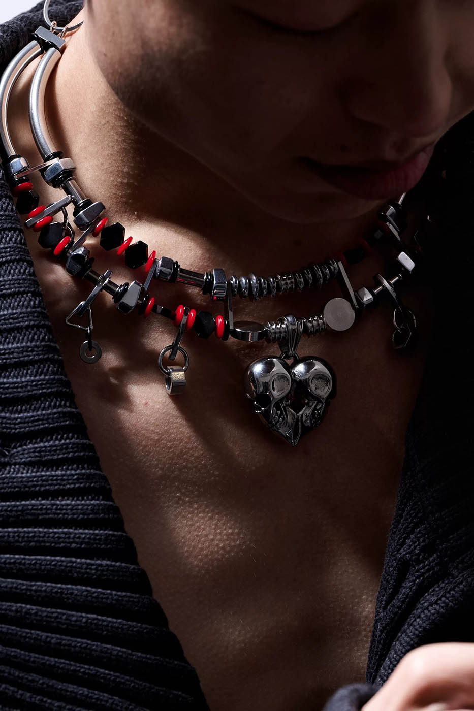 ILLUSORY Mechanical Heart Double-Strand Beaded Necklace