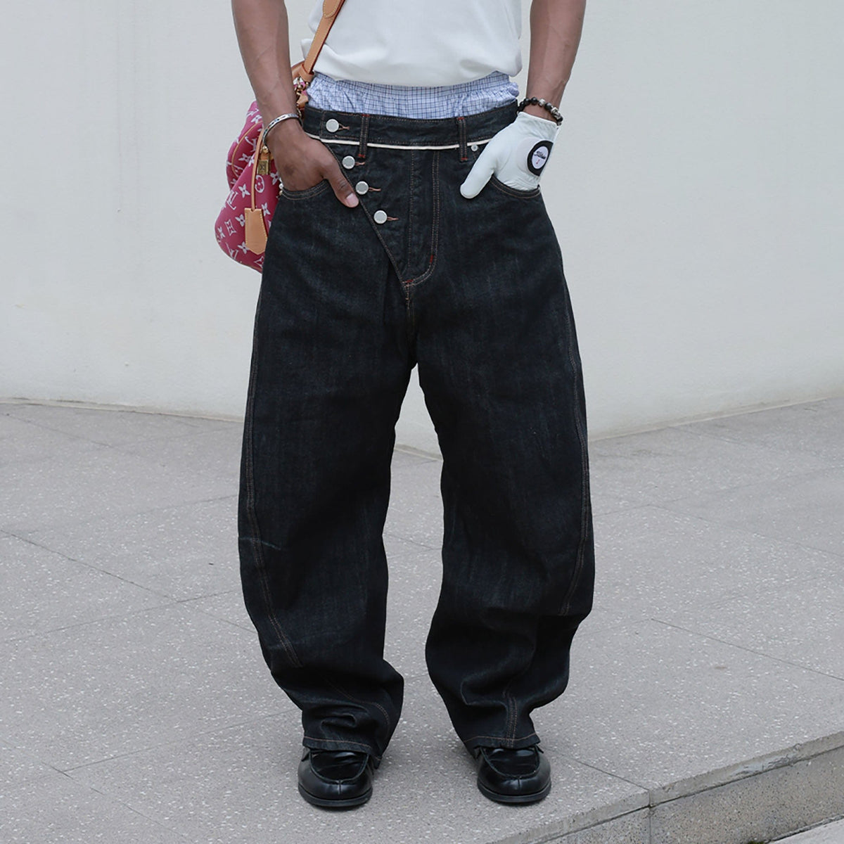 STEEPC Asymmetric Fly Selvedge Curved Raw Jeans