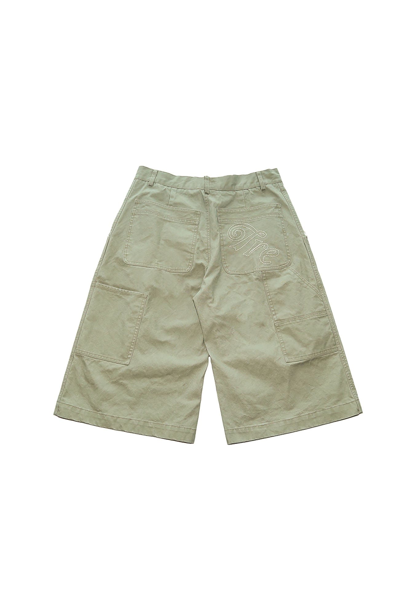TRECLUB Retro Embroidered Pocket Cargo Shorts