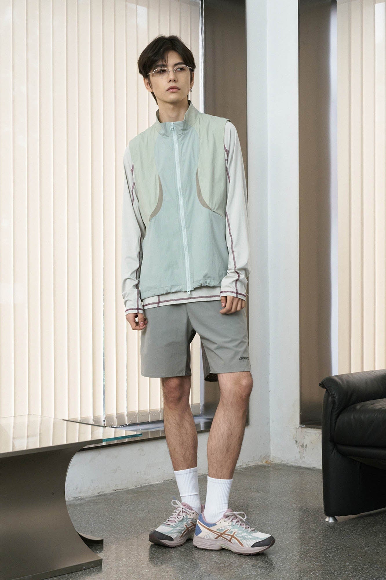ENSHADOWER Contrast Arc Spliced Drawstring Vest
