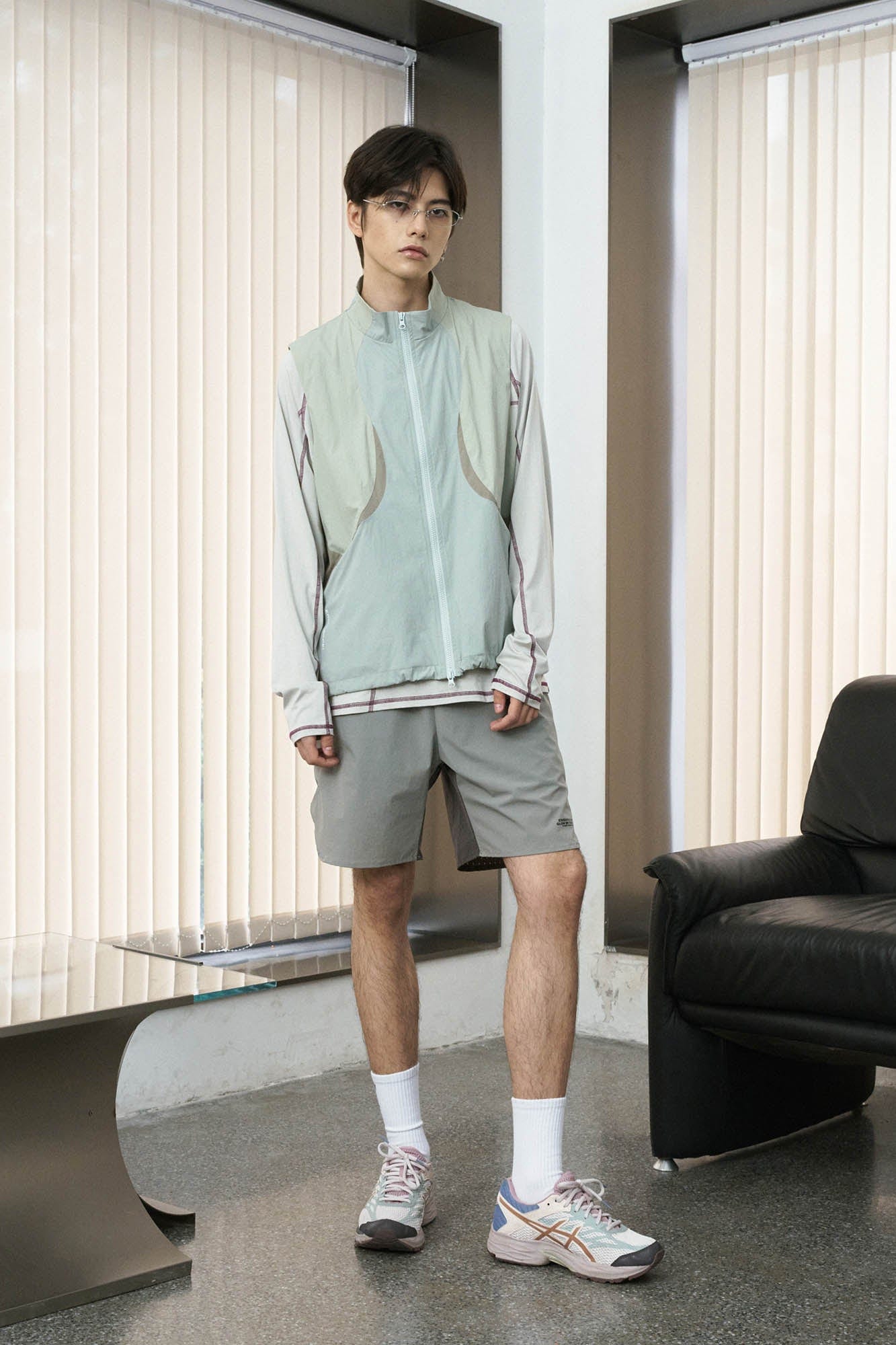ENSHADOWER Contrast Arc Spliced Drawstring Vest