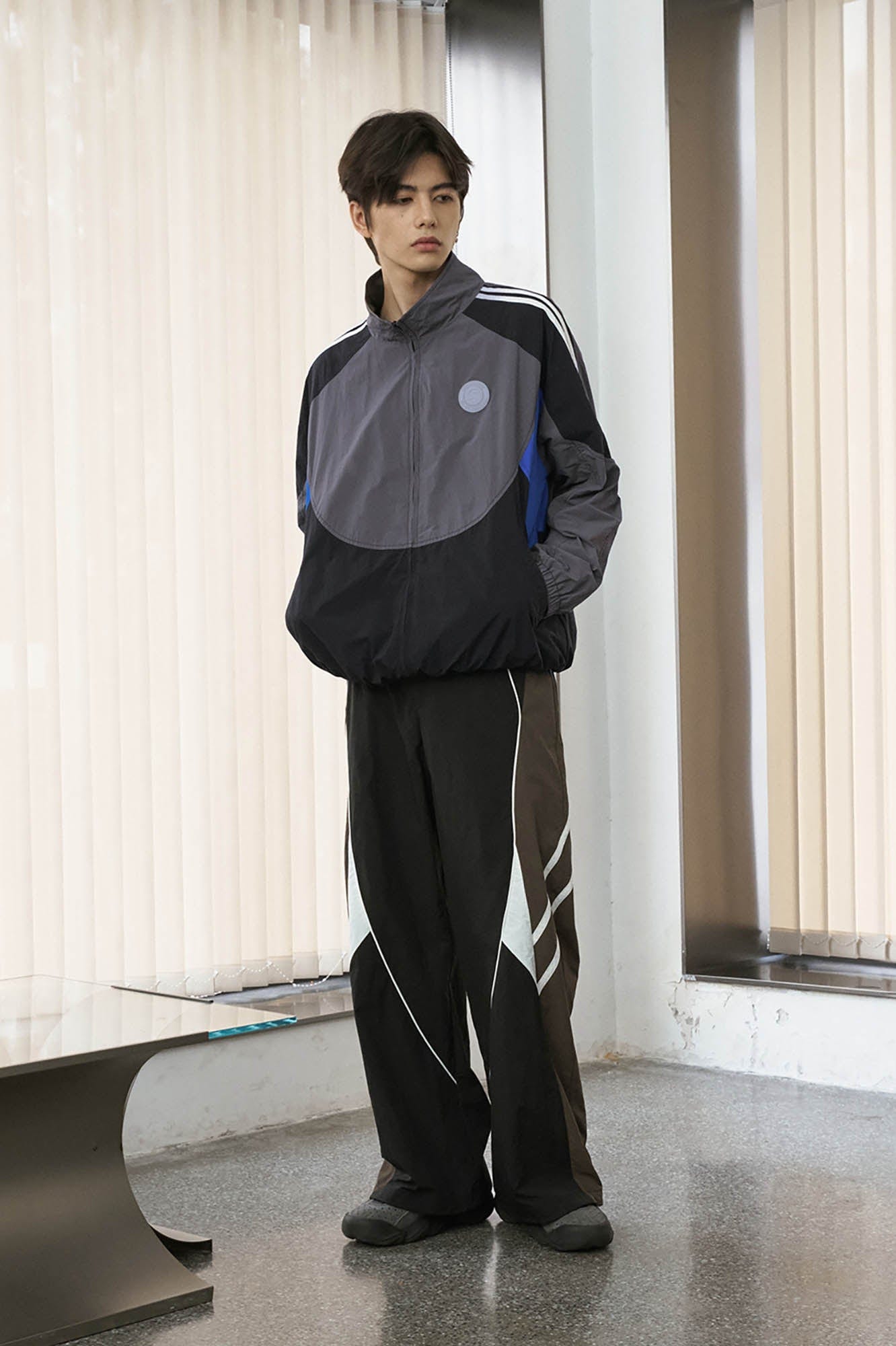 ENSHADOWER Contrast Striped Hem-Drawstring Pants