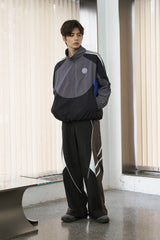 ENSHADOWER Contrast Striped Hem-Drawstring Pants