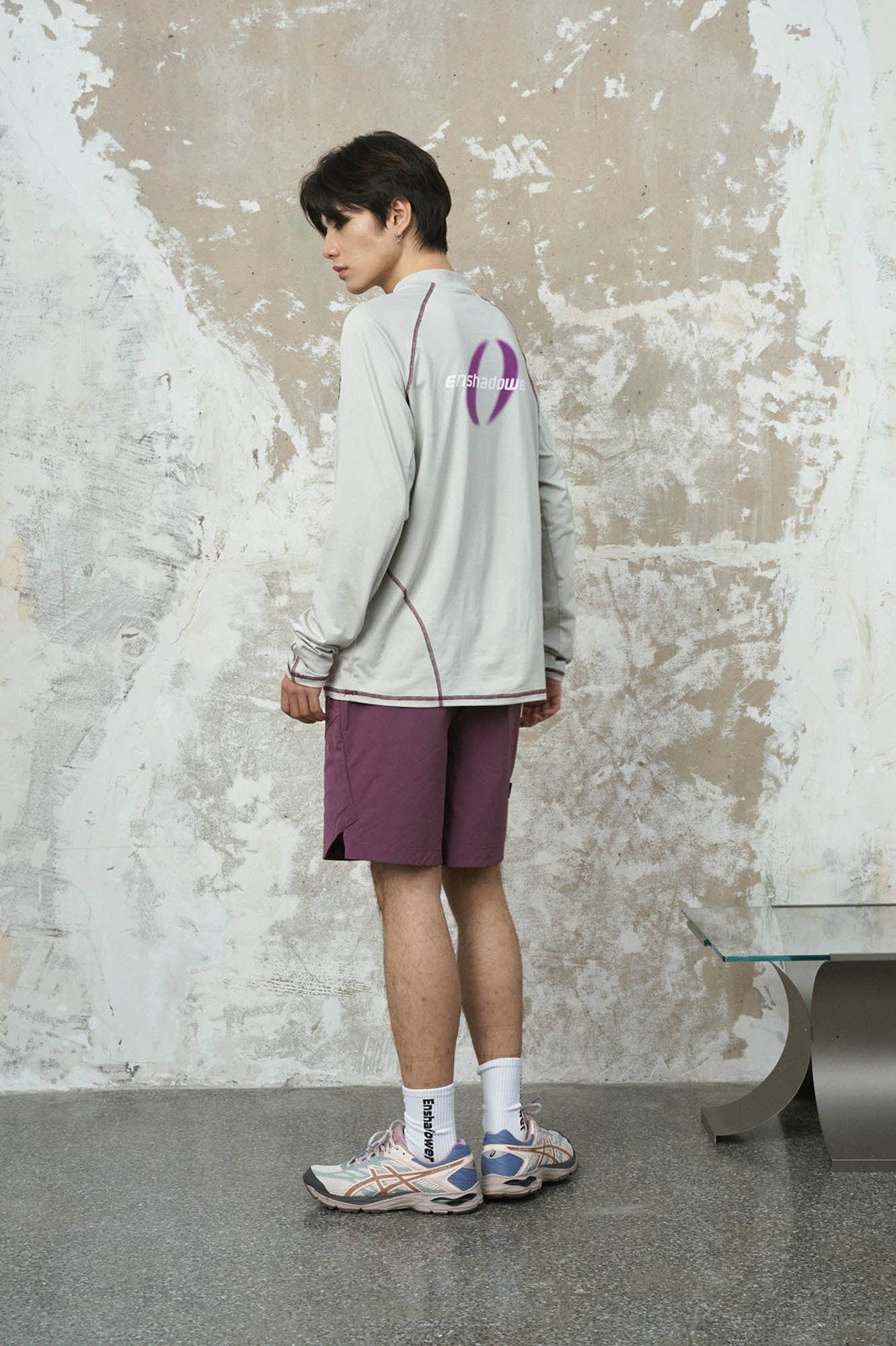 ENSHADOWER Asymmetrical Stitch Quick-Dry Long-Sleeve Tee