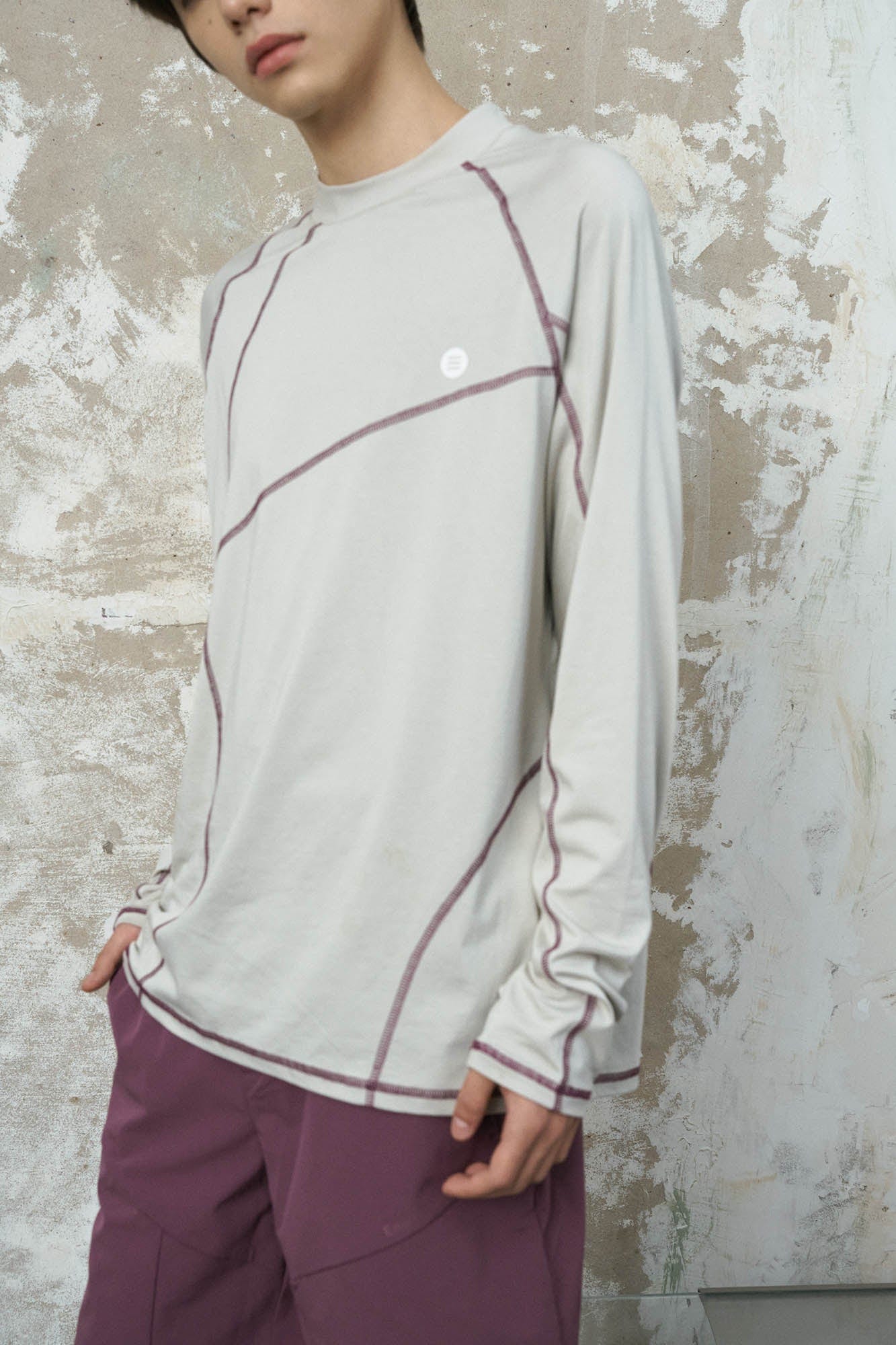 ENSHADOWER Asymmetrical Stitch Quick-Dry Long-Sleeve Tee