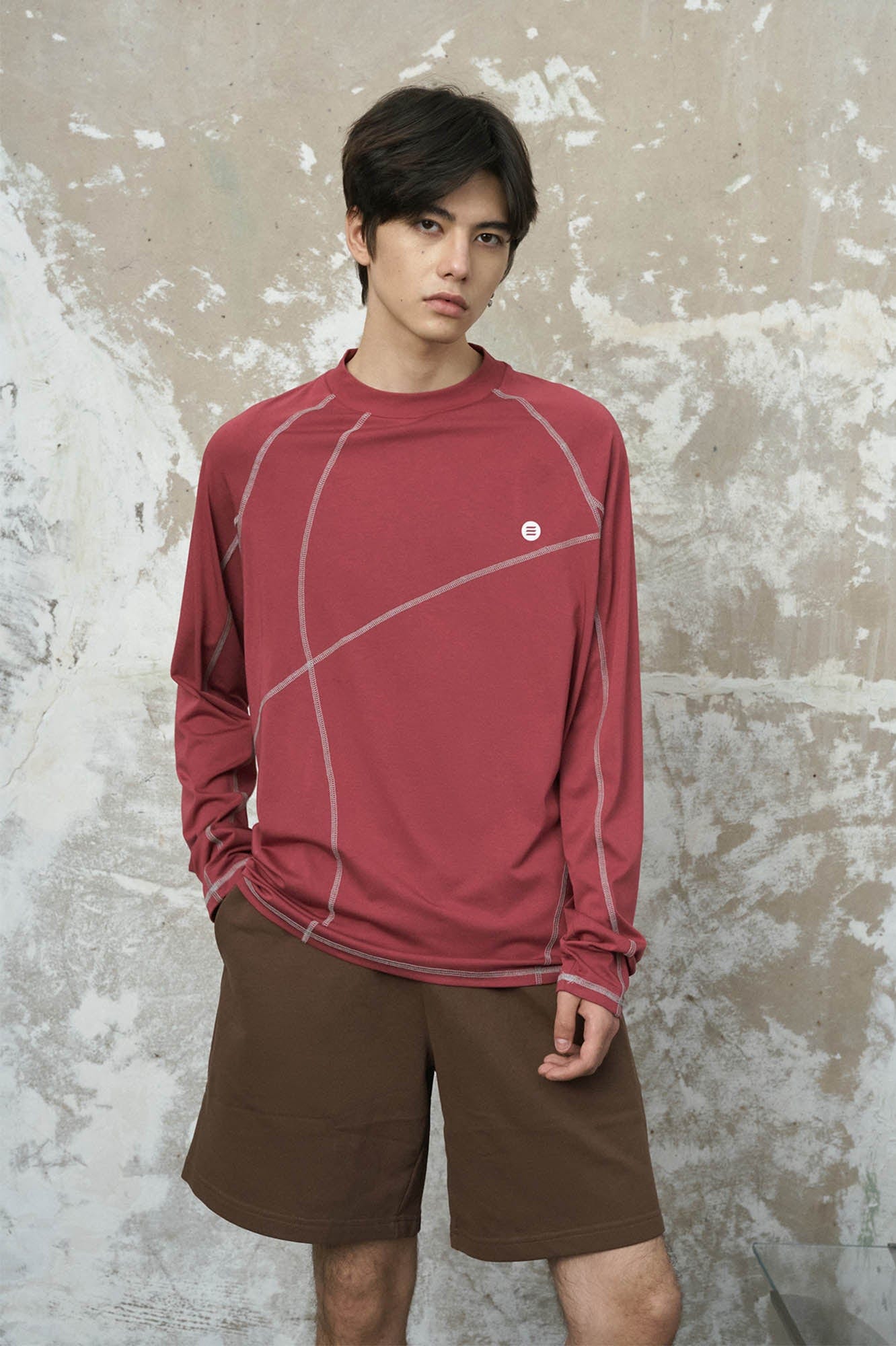 ENSHADOWER Asymmetrical Stitch Quick-Dry Long-Sleeve Tee