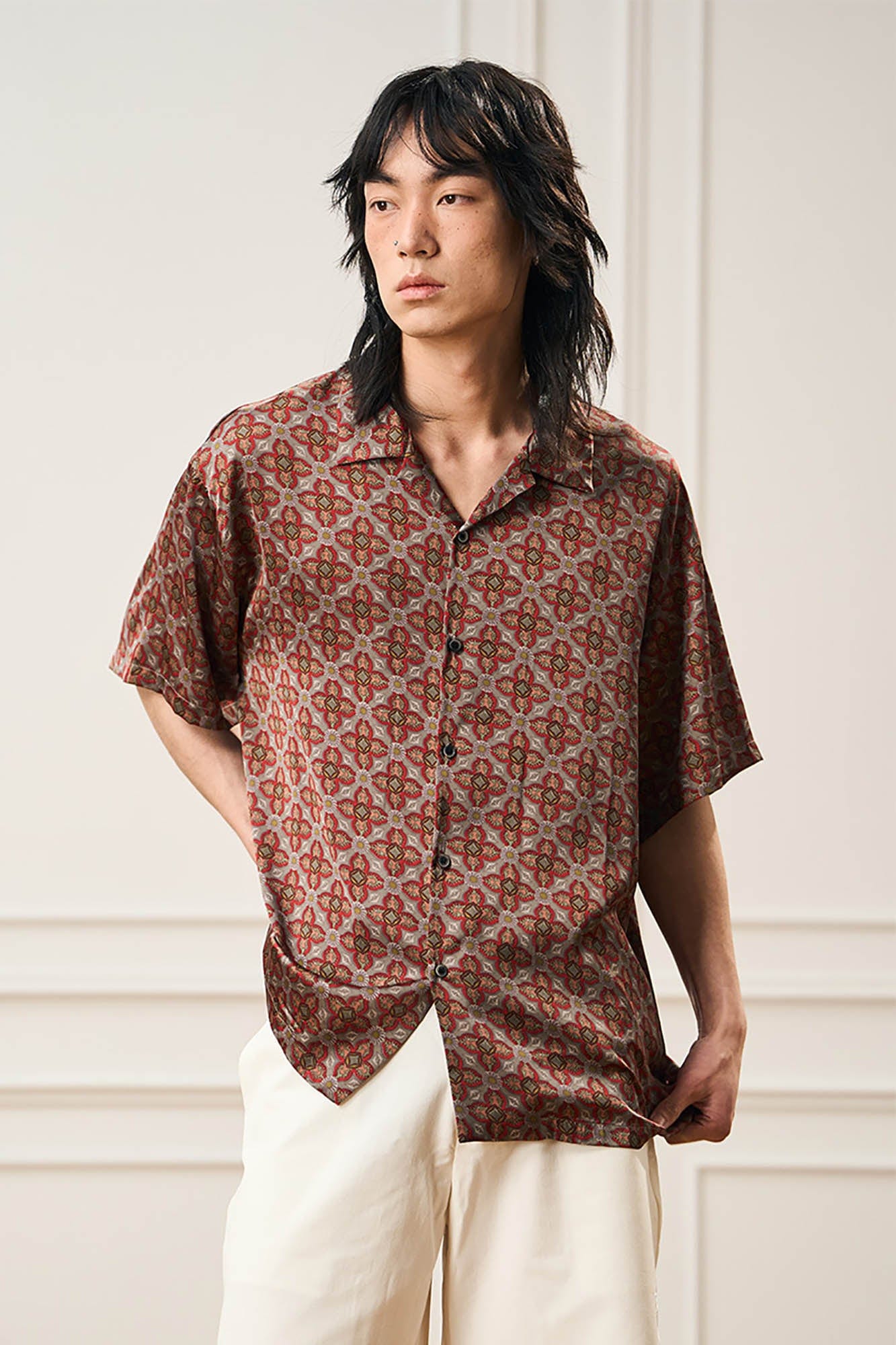 EPIC POETRY Medieval Tile Cuban Half Shirt
