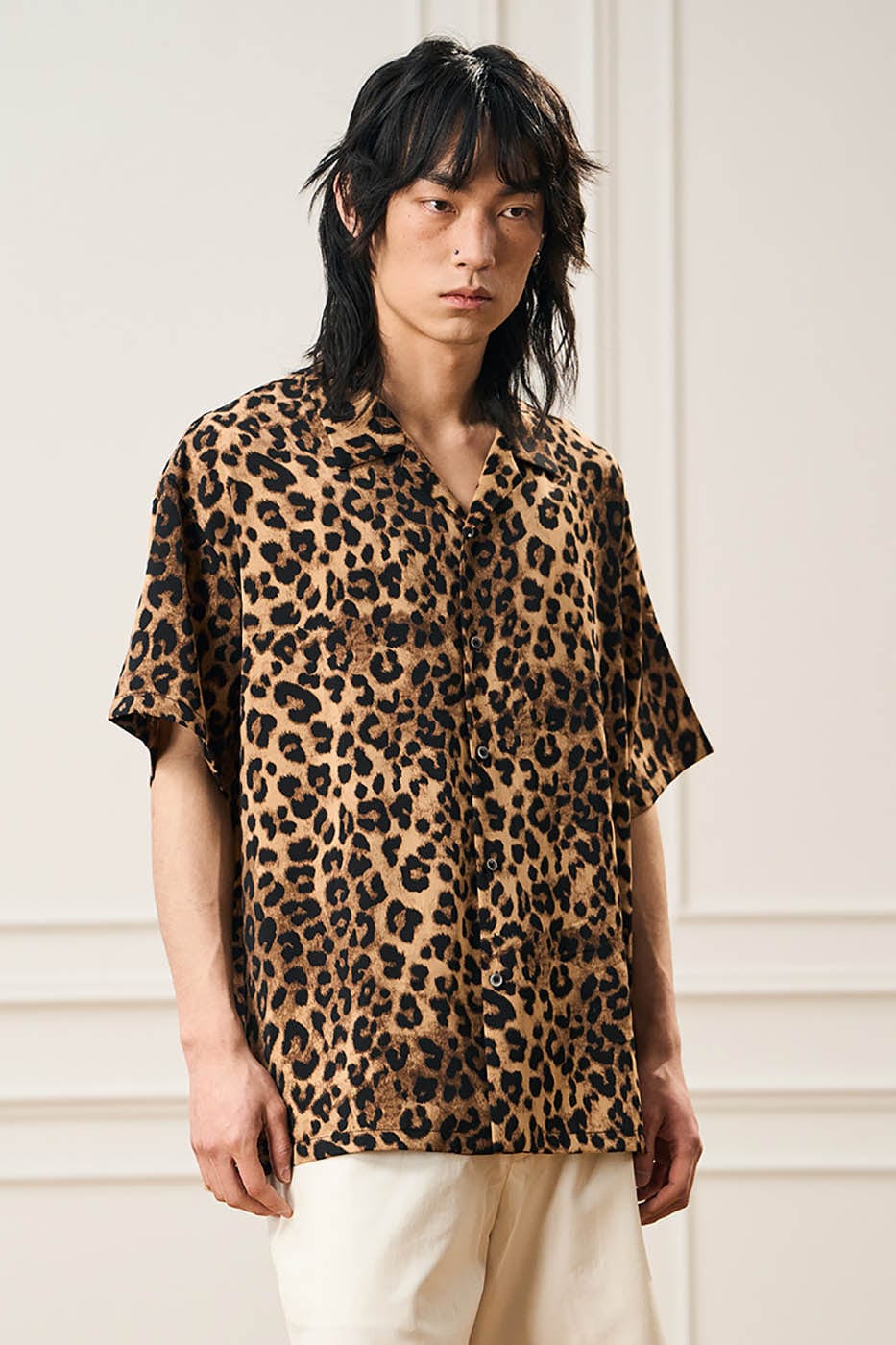 EPIC POETRY Leopard Cuban Half Shirt