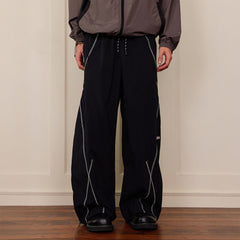 DONSMOKE Contrast Cross Stitch Quick-Dry Pants